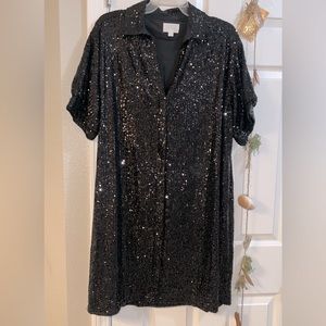 Black Sequin Dress Large